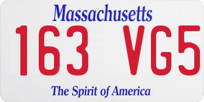 MA license plate 163VG5