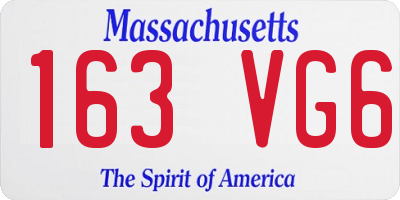 MA license plate 163VG6