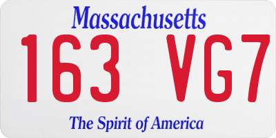MA license plate 163VG7