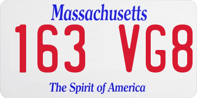 MA license plate 163VG8