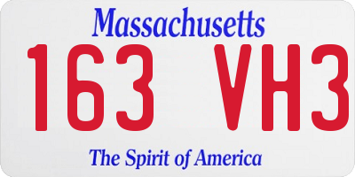 MA license plate 163VH3