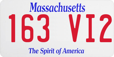 MA license plate 163VI2
