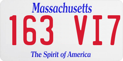 MA license plate 163VI7