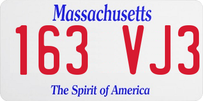 MA license plate 163VJ3