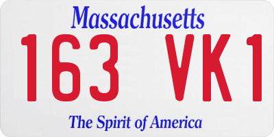 MA license plate 163VK1