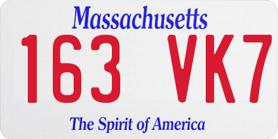 MA license plate 163VK7