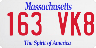 MA license plate 163VK8