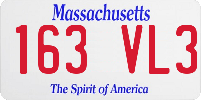 MA license plate 163VL3