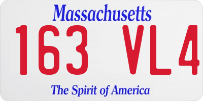 MA license plate 163VL4