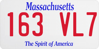 MA license plate 163VL7