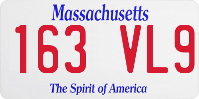 MA license plate 163VL9