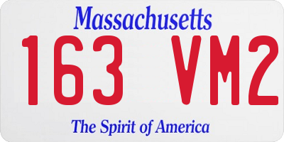MA license plate 163VM2