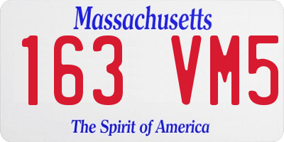 MA license plate 163VM5