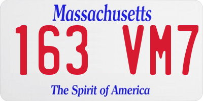 MA license plate 163VM7