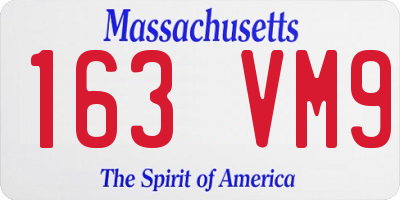 MA license plate 163VM9