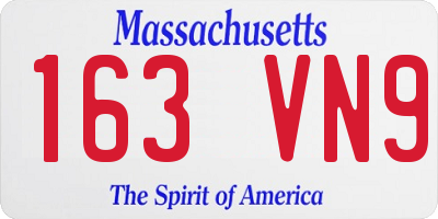MA license plate 163VN9