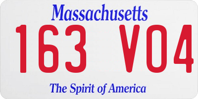 MA license plate 163VO4