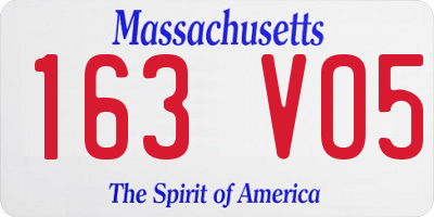 MA license plate 163VO5