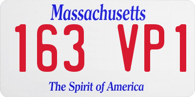 MA license plate 163VP1