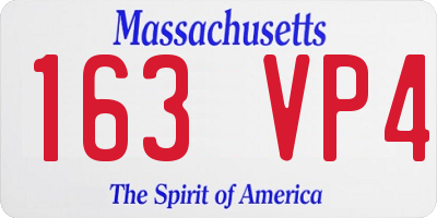 MA license plate 163VP4