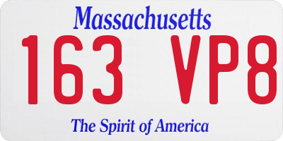 MA license plate 163VP8