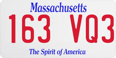 MA license plate 163VQ3