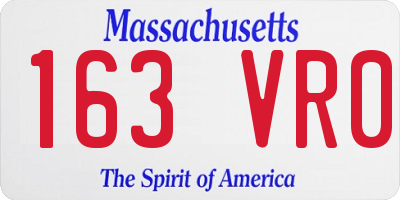 MA license plate 163VR0