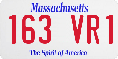 MA license plate 163VR1