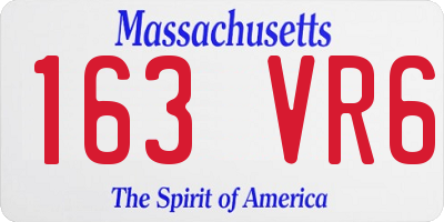 MA license plate 163VR6