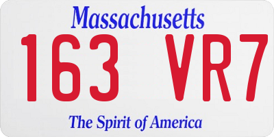 MA license plate 163VR7