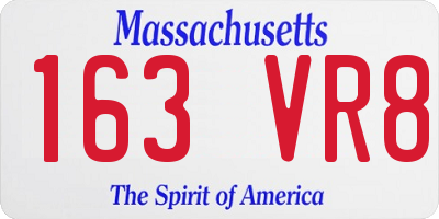 MA license plate 163VR8