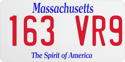 MA license plate 163VR9
