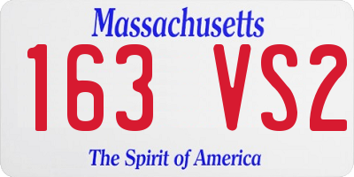 MA license plate 163VS2