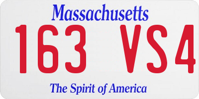 MA license plate 163VS4