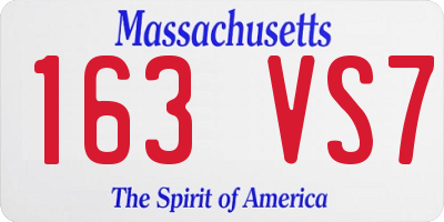MA license plate 163VS7
