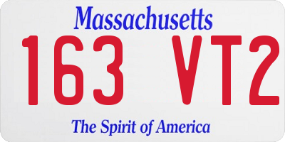 MA license plate 163VT2