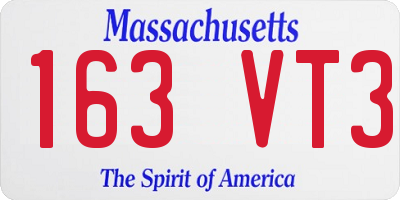 MA license plate 163VT3