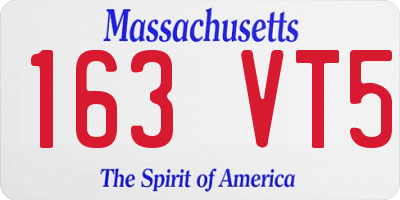 MA license plate 163VT5