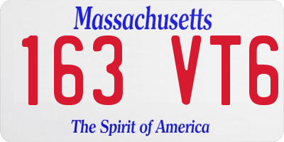 MA license plate 163VT6