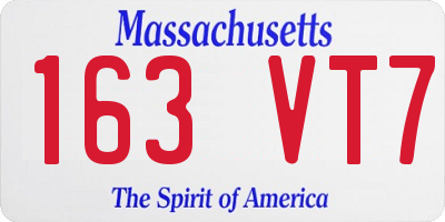 MA license plate 163VT7