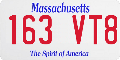 MA license plate 163VT8