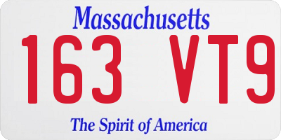 MA license plate 163VT9
