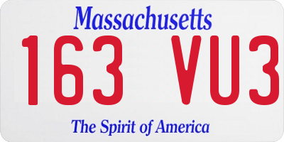 MA license plate 163VU3