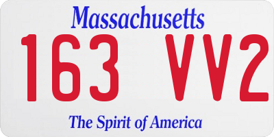 MA license plate 163VV2