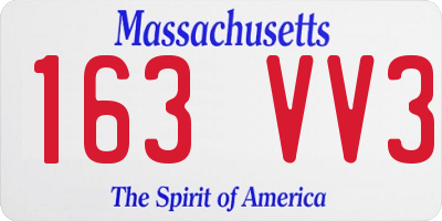 MA license plate 163VV3