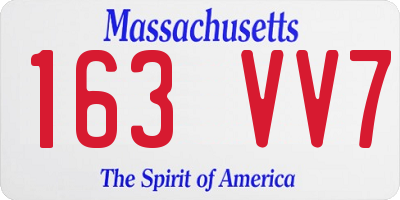 MA license plate 163VV7