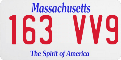 MA license plate 163VV9