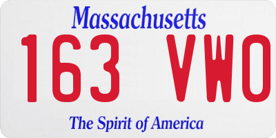 MA license plate 163VW0