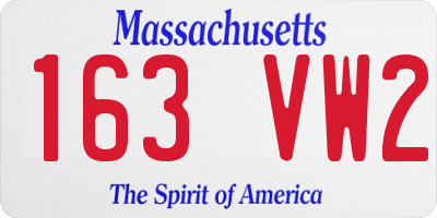 MA license plate 163VW2