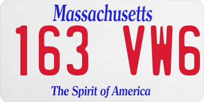 MA license plate 163VW6